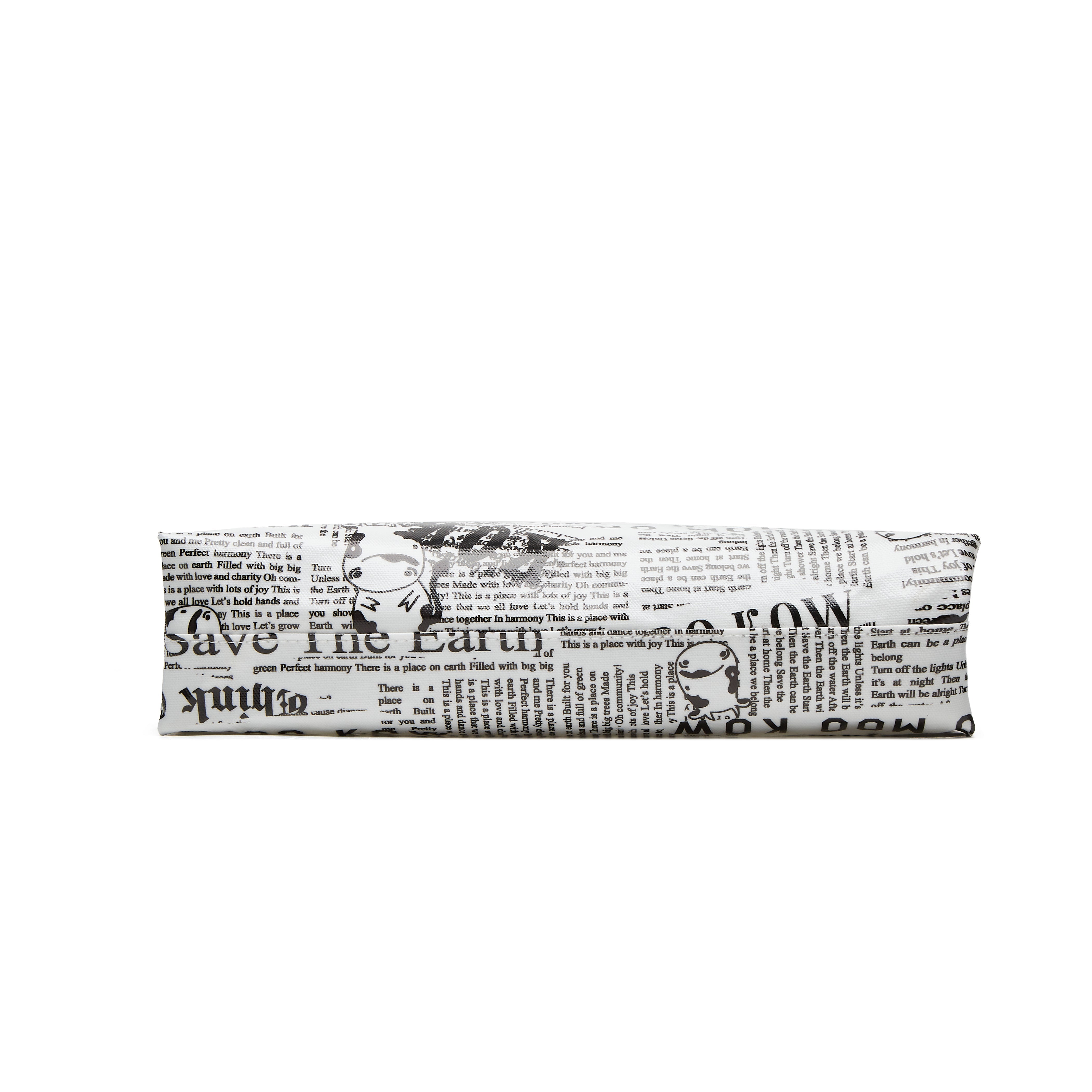 Moo Moo Kow Tote Bag Newspaper White