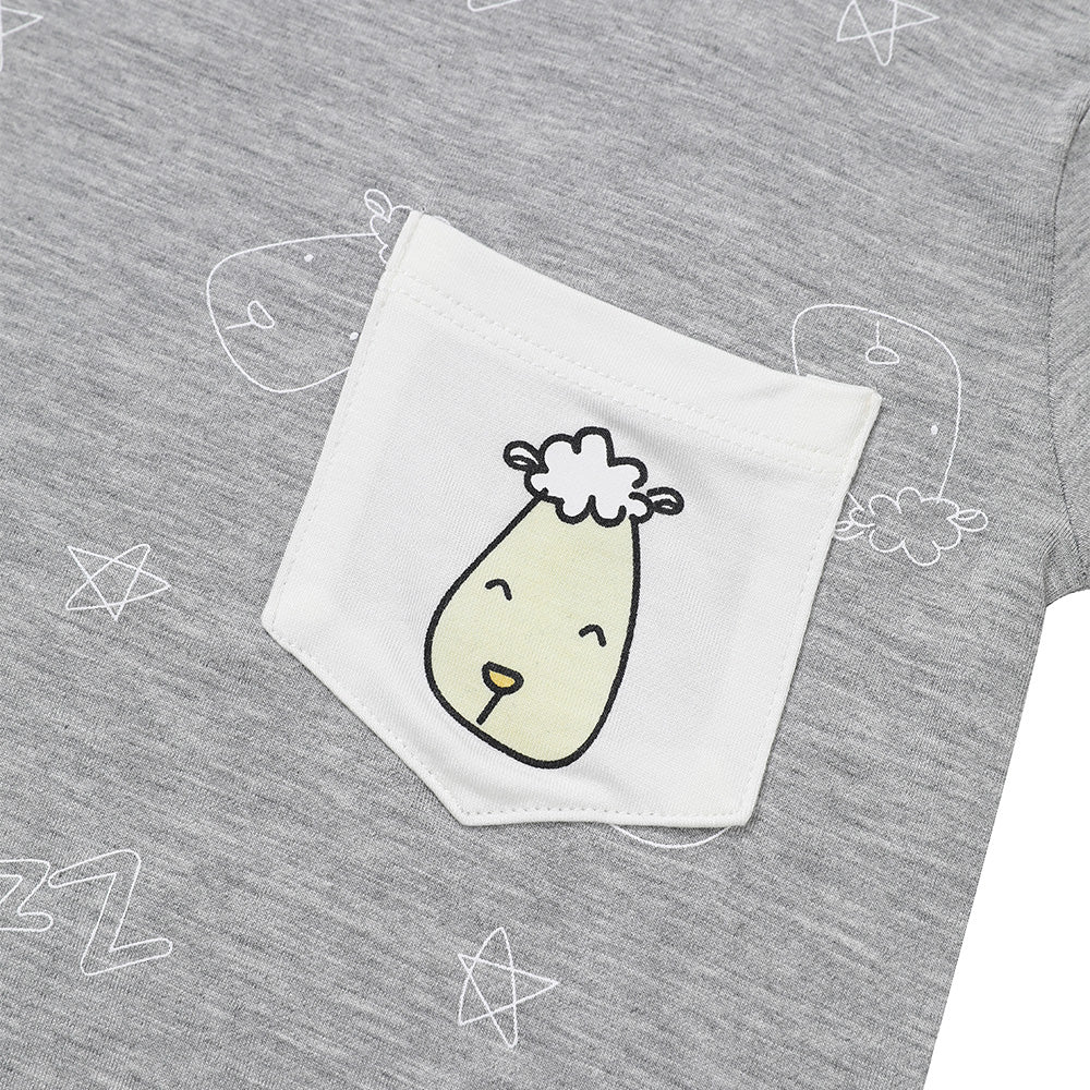 Short Sleeve Shirt Sweet Dreams Baa Baa Grey + Shorts Sweet Dreams Baa Baa Grey