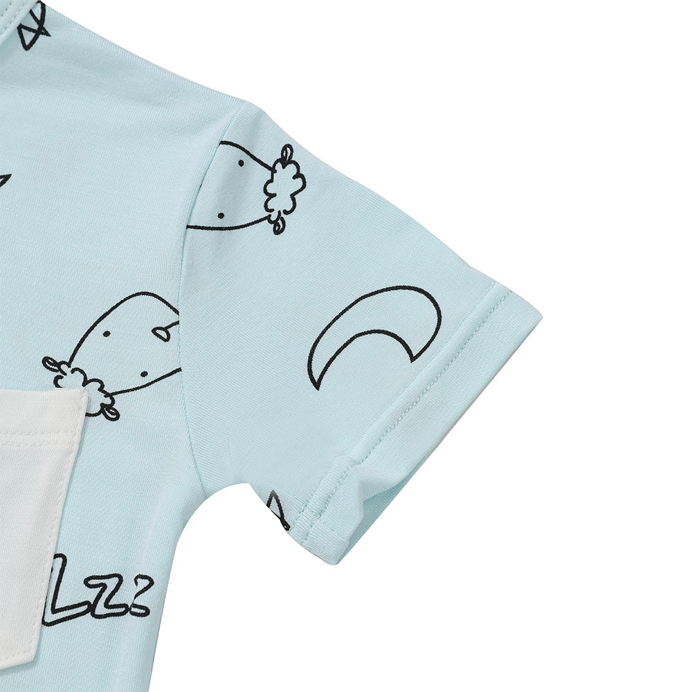 Short Sleeve Shirt Sweet Dreams Baa Baa Blue + Shorts Sweet Dreams Baa Baa Blue