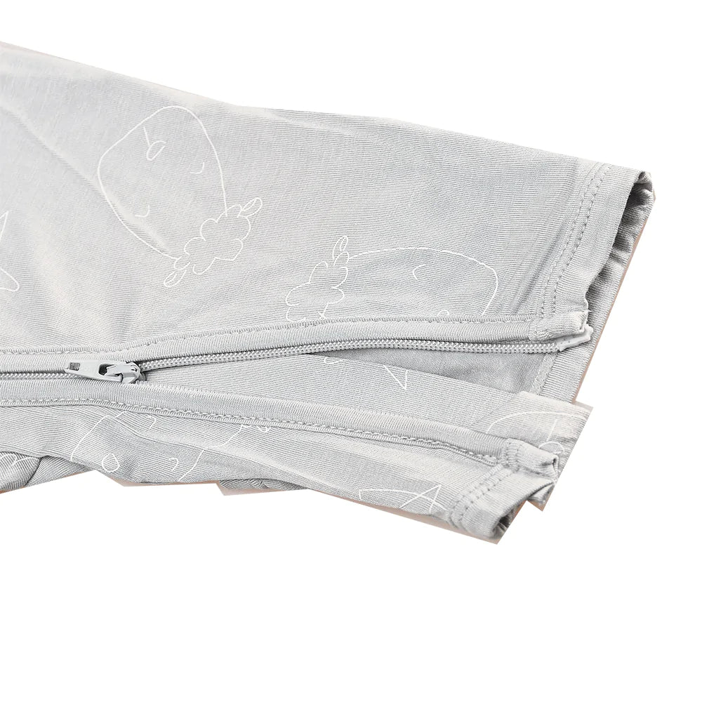 Romper Zip Cute Big Star & Head Grey