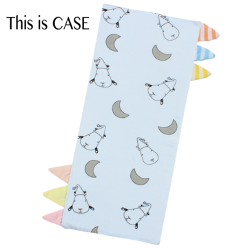Bed-Time Buddy™ Case Small Moon & Sheepz Blue with Color & Stripe tag - Small