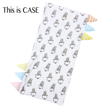 Bed-Time Buddy™ Case Small Sheepz White with Color & Stripe tag - Small
