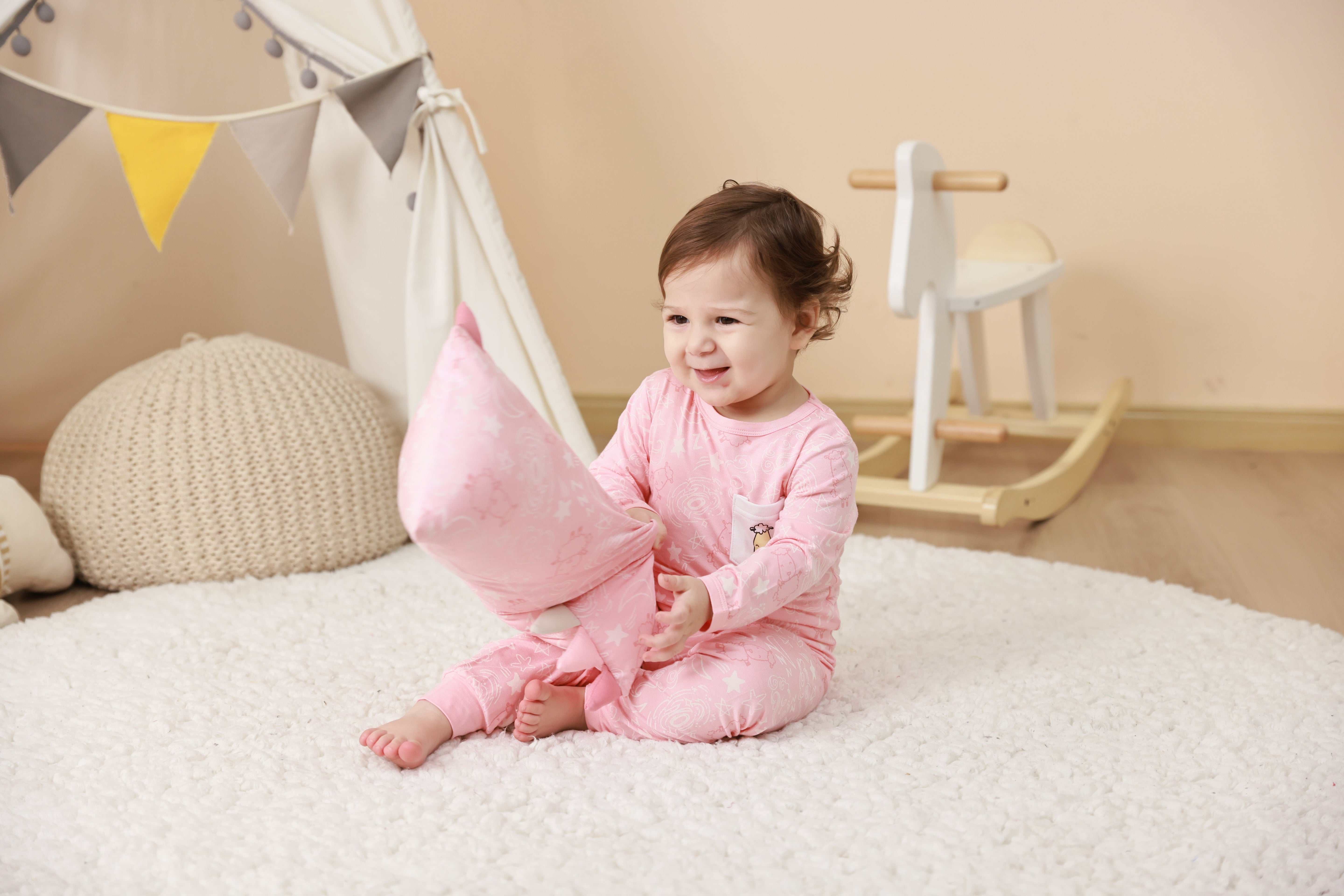 Bed-Time Buddy™ Baa Baa in the Universe Pink with Color tag - Medium (size 18x38cm)