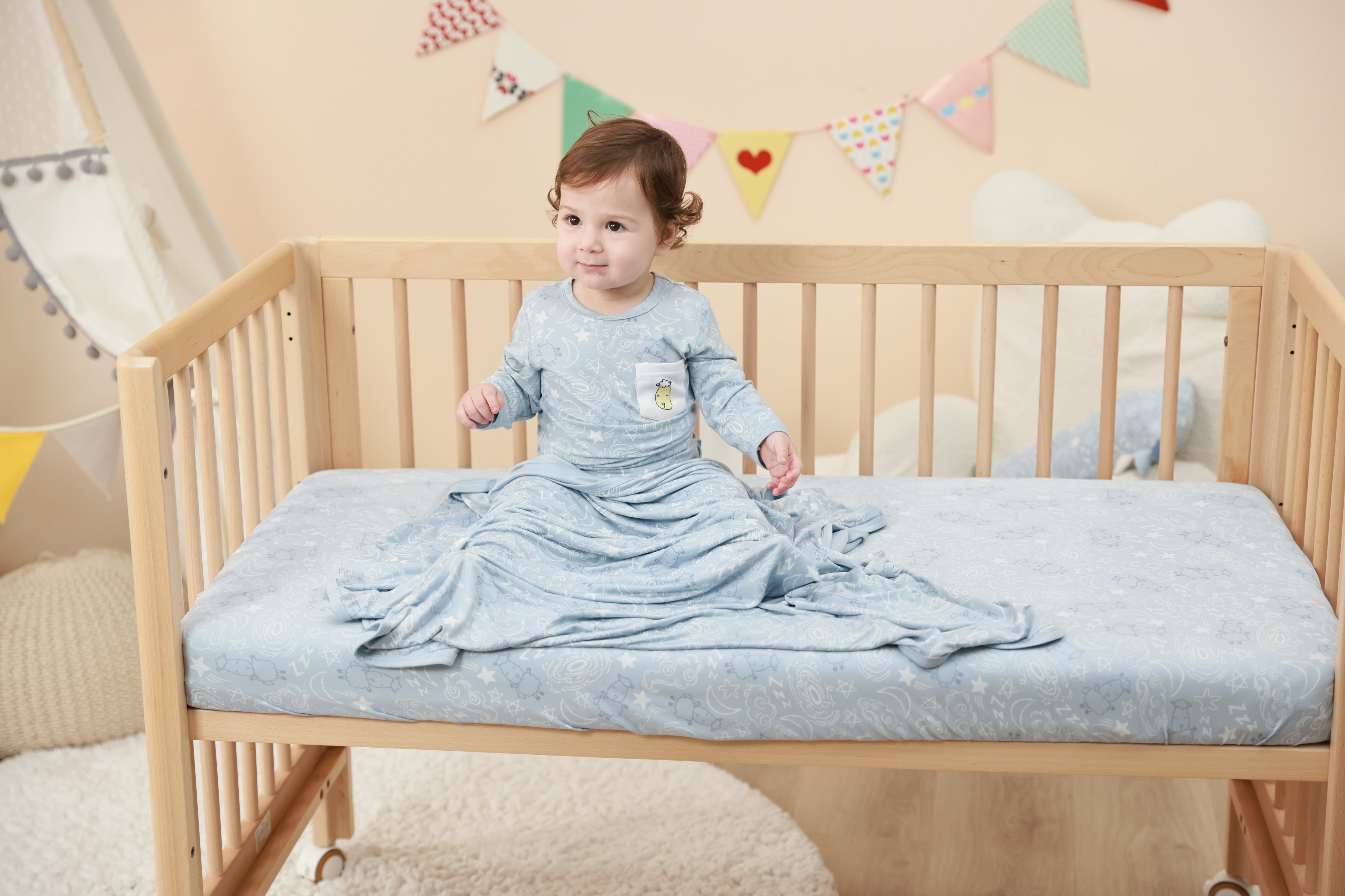 Double Layer Blanket Baa Baa in the Universe Blue Kids