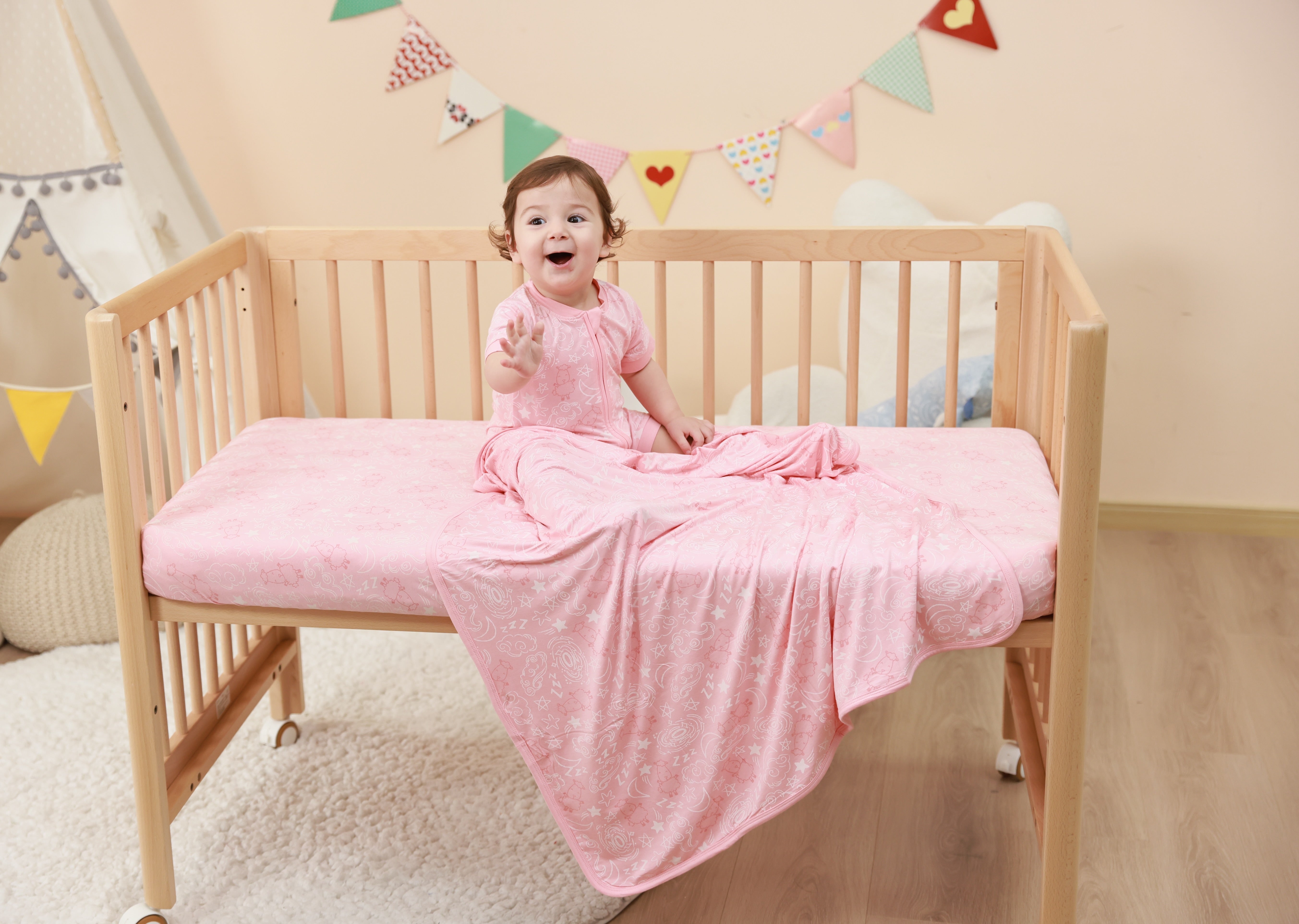 Double Layer Blanket Baa Baa in the Universe Pink Kids