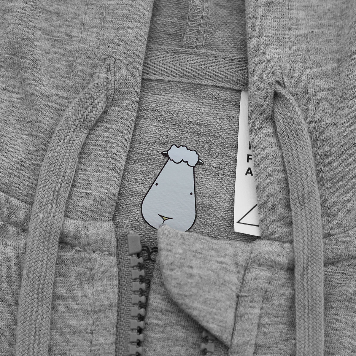 Unisex Long Sleeve Zip Hoodie Happy Sleep Grey