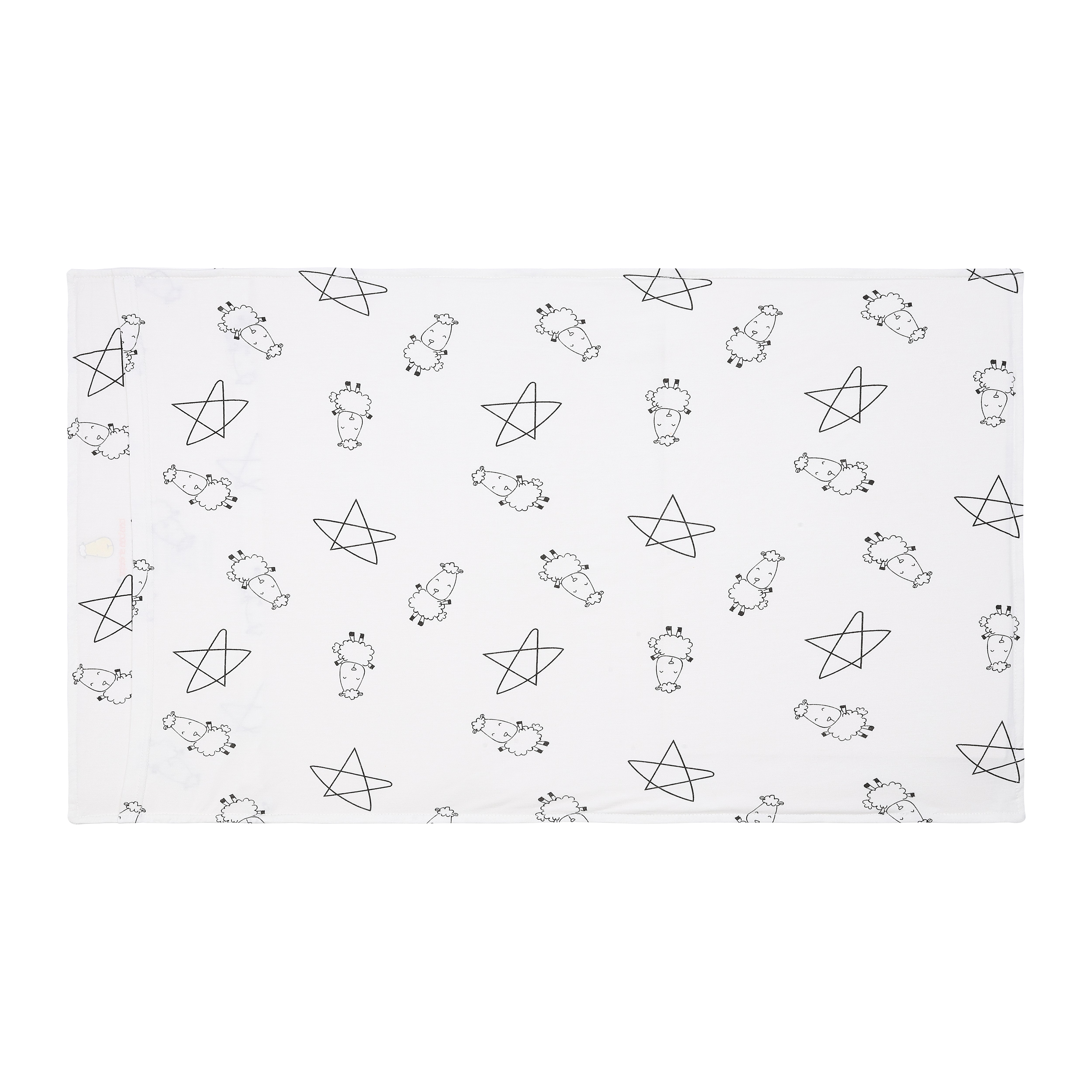 Head Pillow Case Cute Big Star & Sheepz White  - Kids