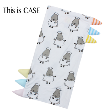 Bed-Time Buddy™ Case Big Sheepz White with Color & Stripe tag - XL