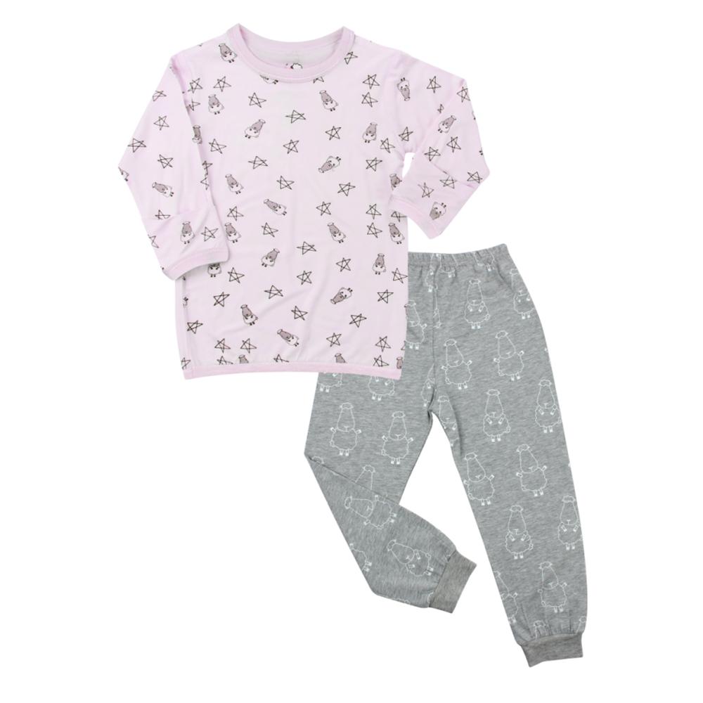 Pyjamas Set Pink Small Sheep & Stars + Grey Big Sheepz