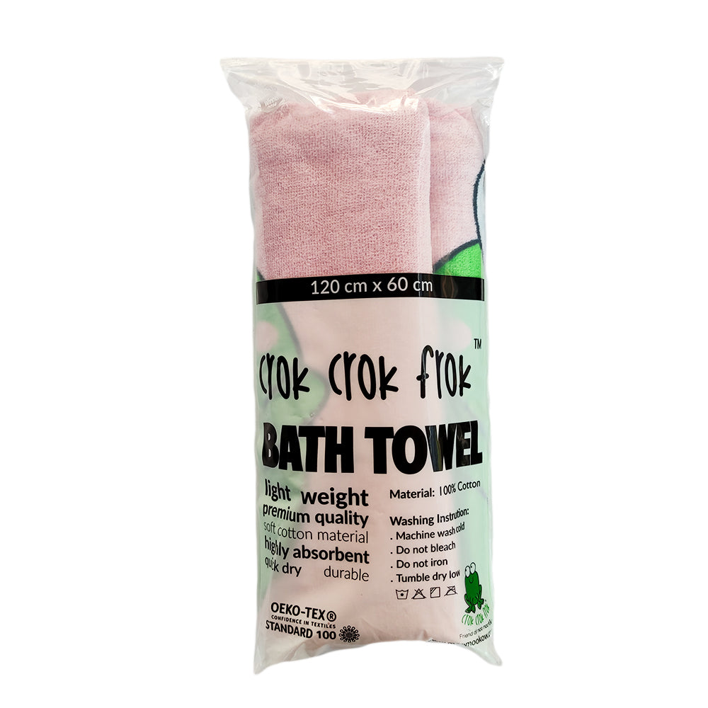 CrokCrokFrok Bath Towel Crok Girl - Pink with Purple - Small