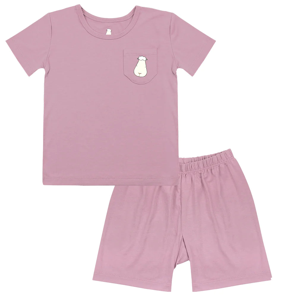 Short Sleeve Shirt Lavender + Shorts Lavender
