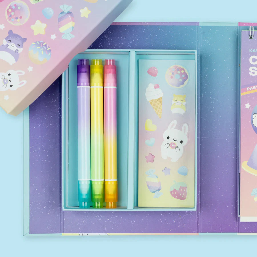 TIGER TRIBE PASTEL COLOURING SET - KAWAII CAFÉ