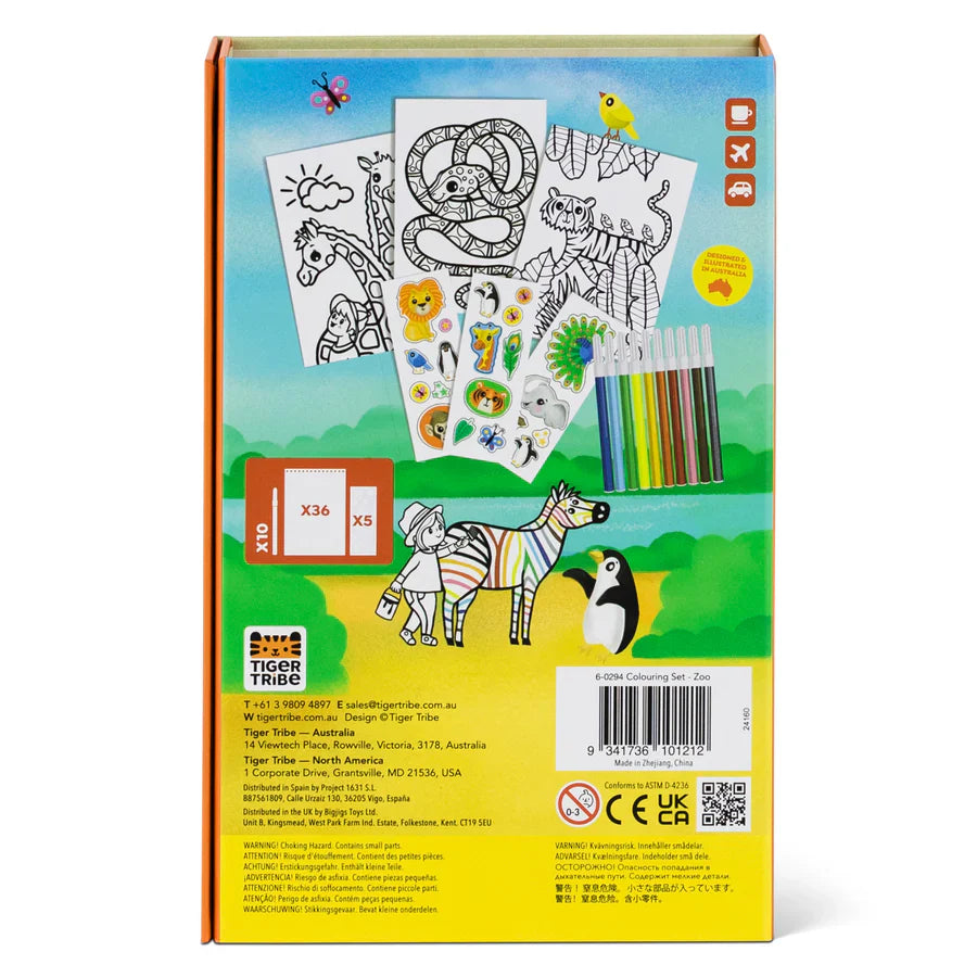 TIGER TRIBE COLOURING SET - ZOO