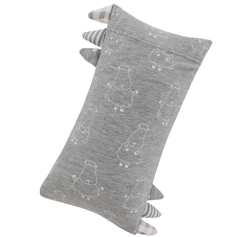 Bed-Time Buddy™ Big Sheepz Grey with Stripe, Polka Dot & Checkers tag Grey - Medium (size 18x38cm)