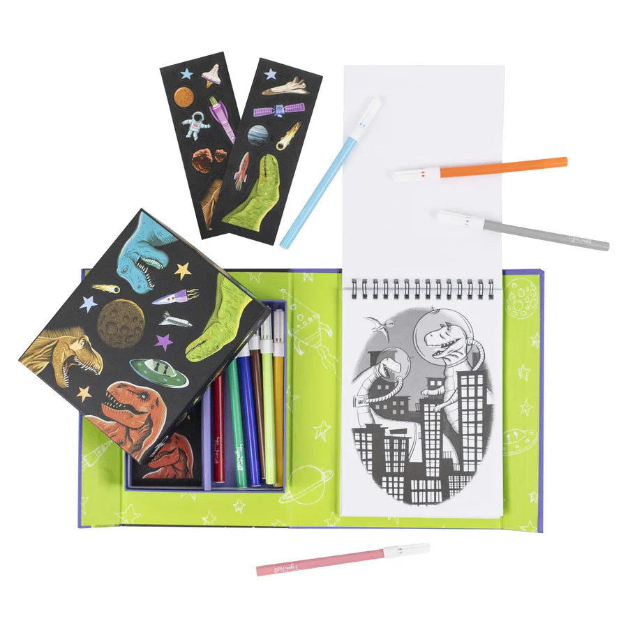 TIGER TRIBE COLOURING SET - DINOS IN SPACE