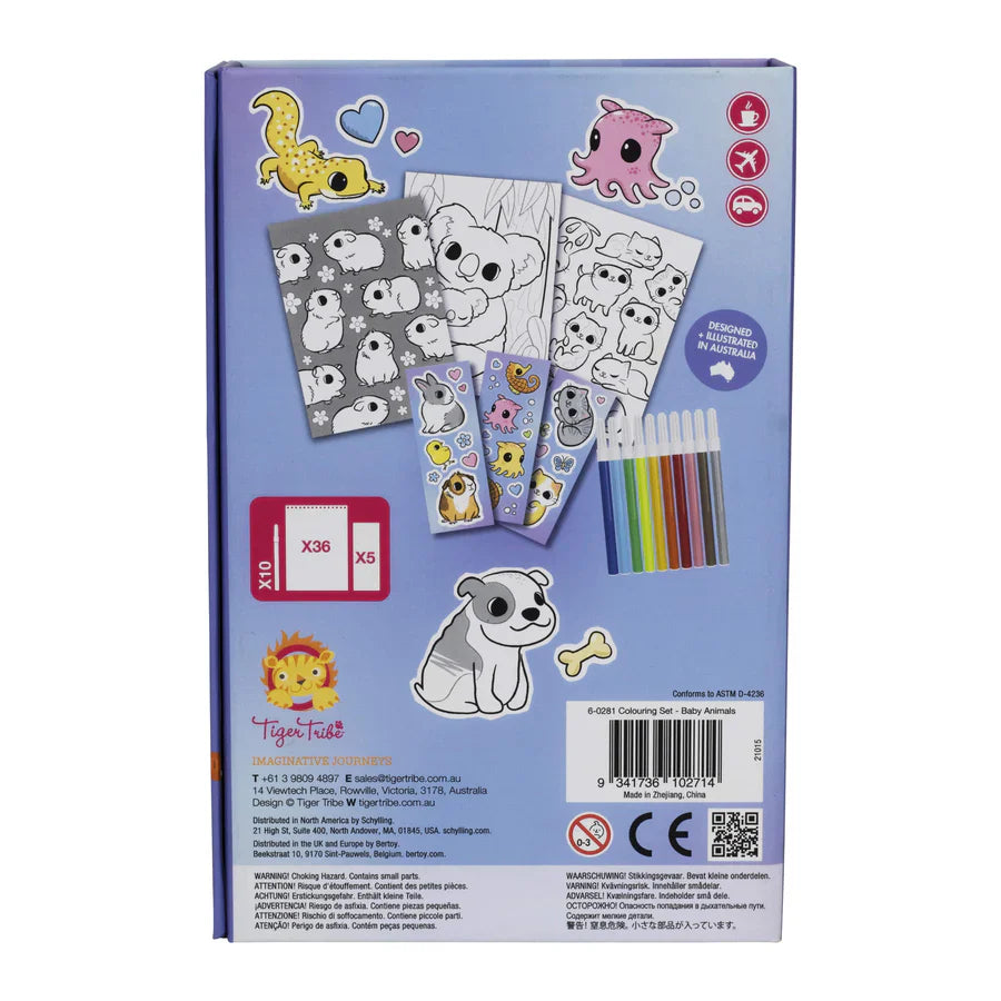 TIGER TRIBE COLOURING SET - BABY ANIMALS