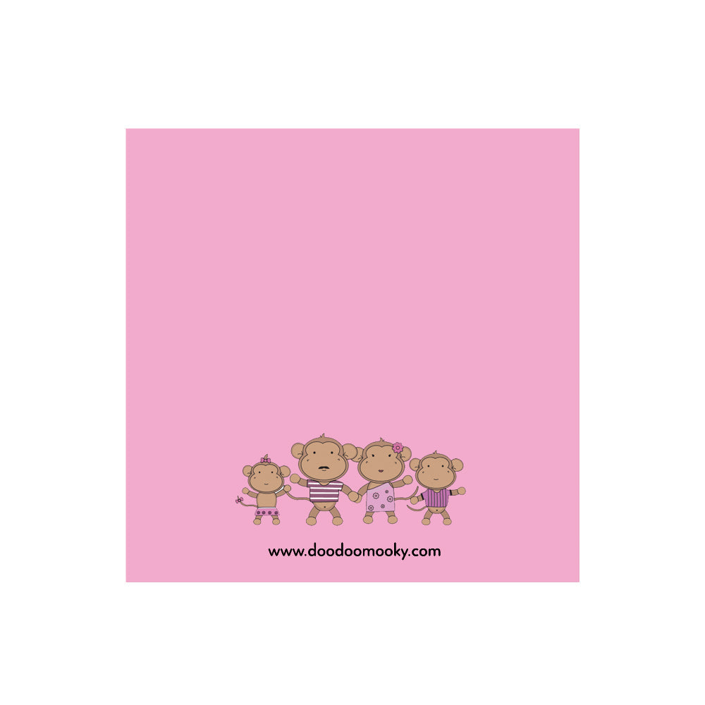 Greetings Card - Doo Doo Mooky Pink