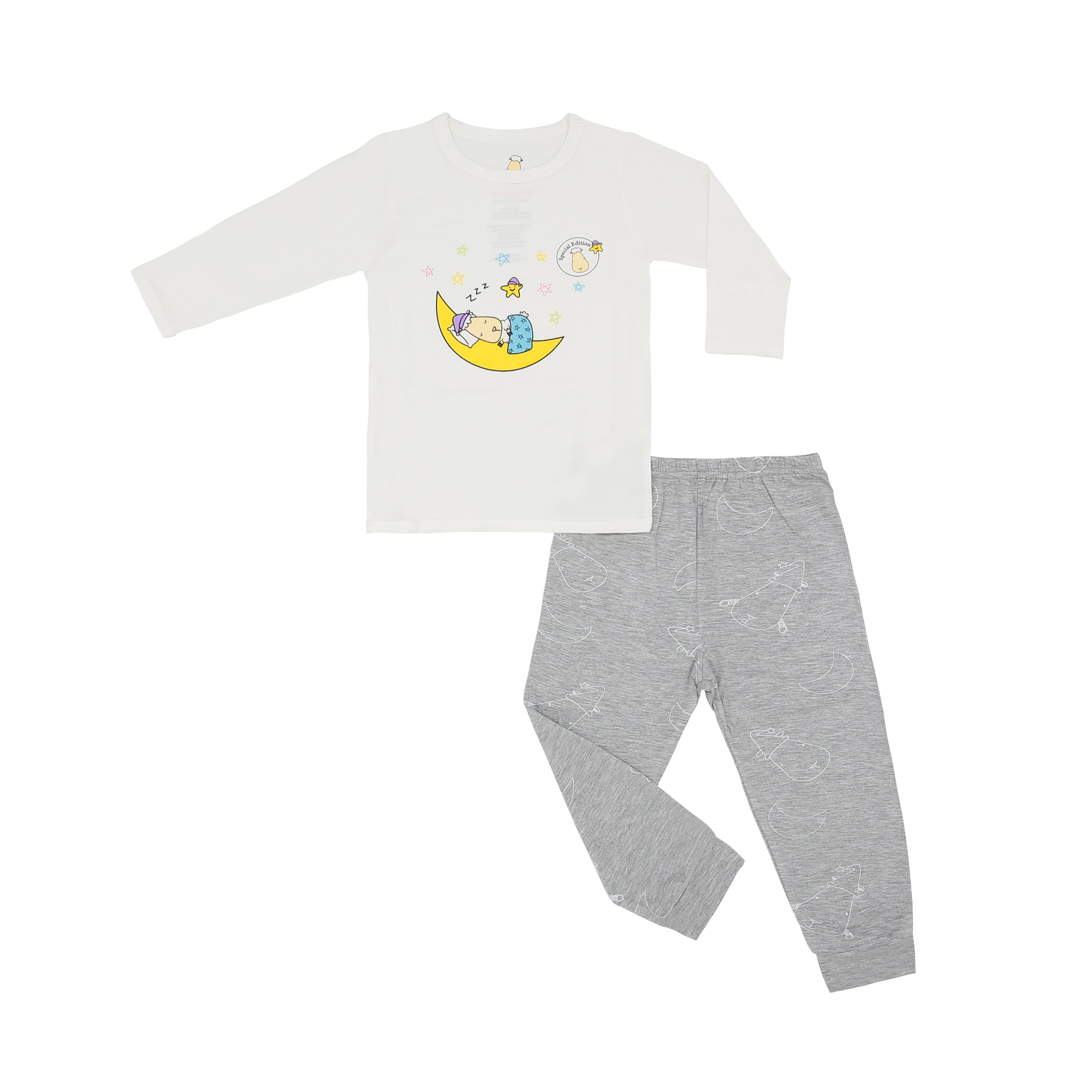 Pyjamas Set Little Purple Hat C Pearl + Big Moon & Sheepz Grey