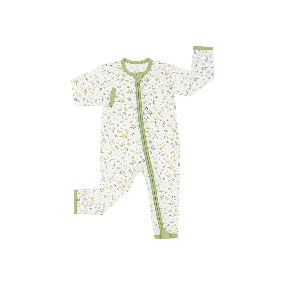 Romper Zip Dream Garden A Cream