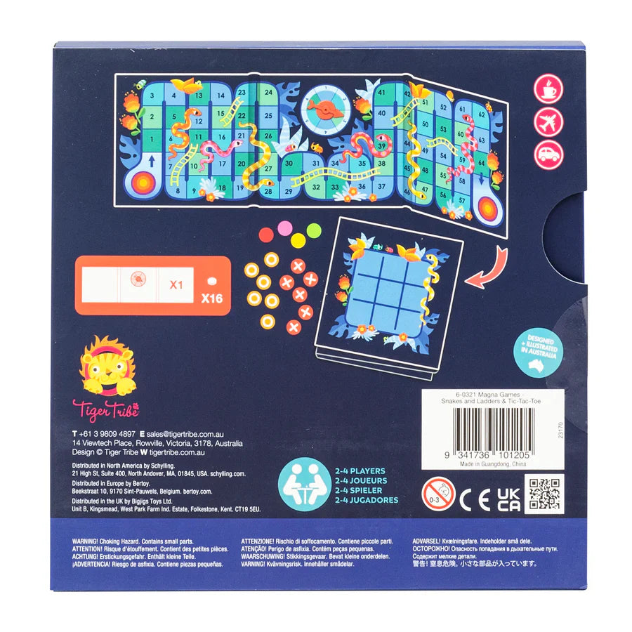 TIGER TRIBE MAGNA GAMES - SNAKES & LADDERS & TIC-TAC-TOE