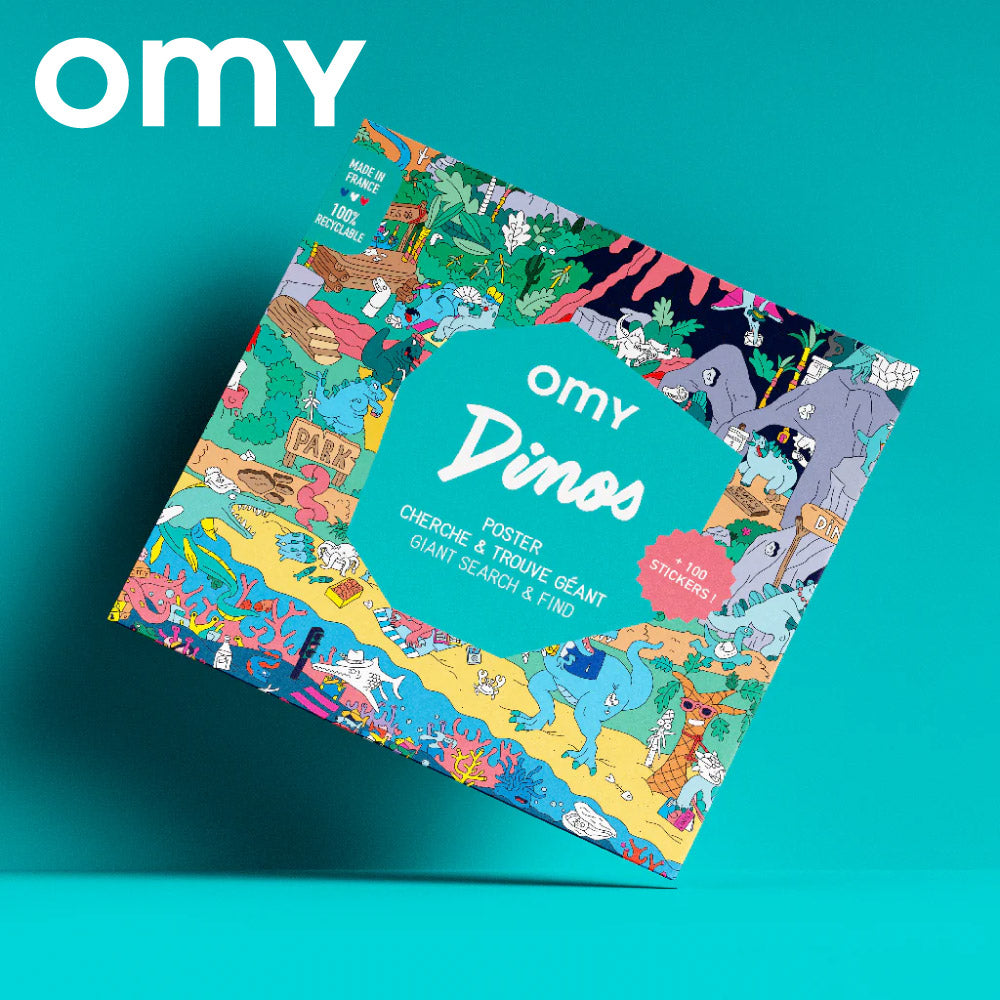 OMY Giant Poster & Stickers - Dinos (100 x 70cm)