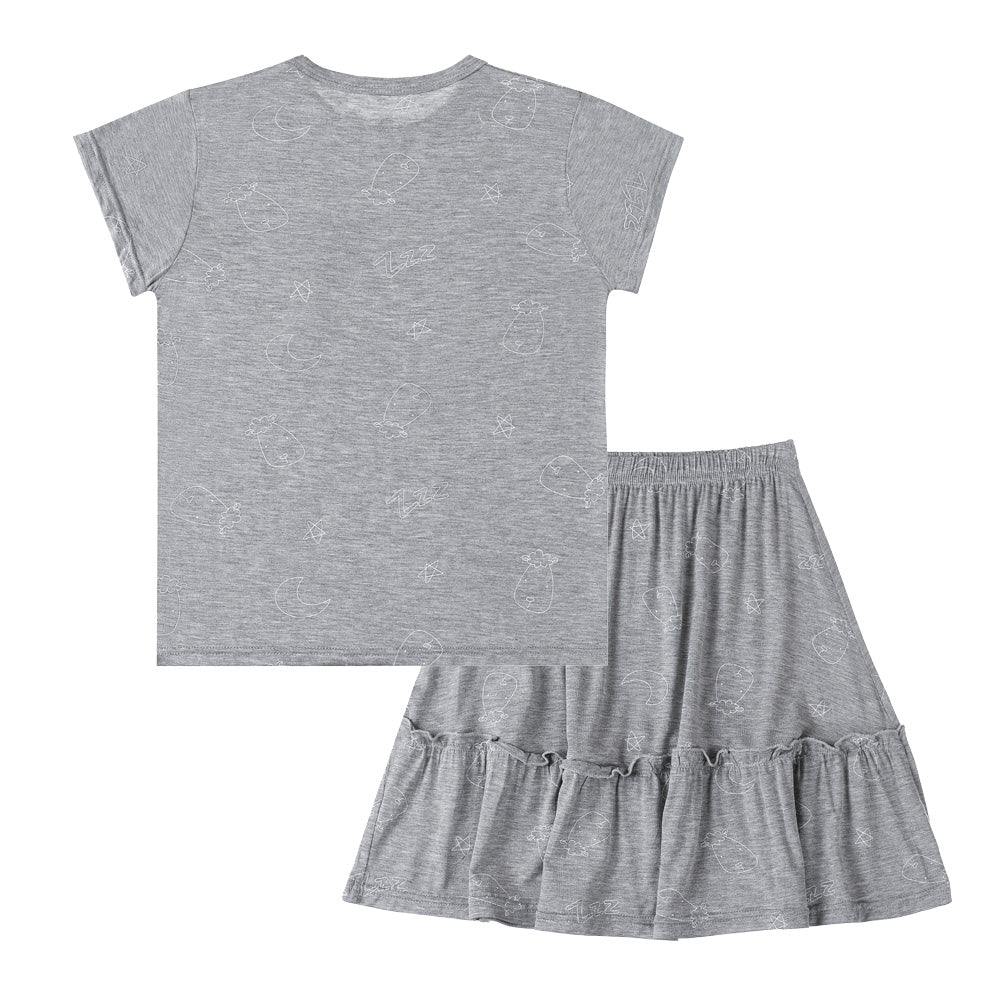 Short Sleeve Shirt Sweet Dreams Baa Baa Grey + Skirt Sweet Dreams Baa Baa Grey