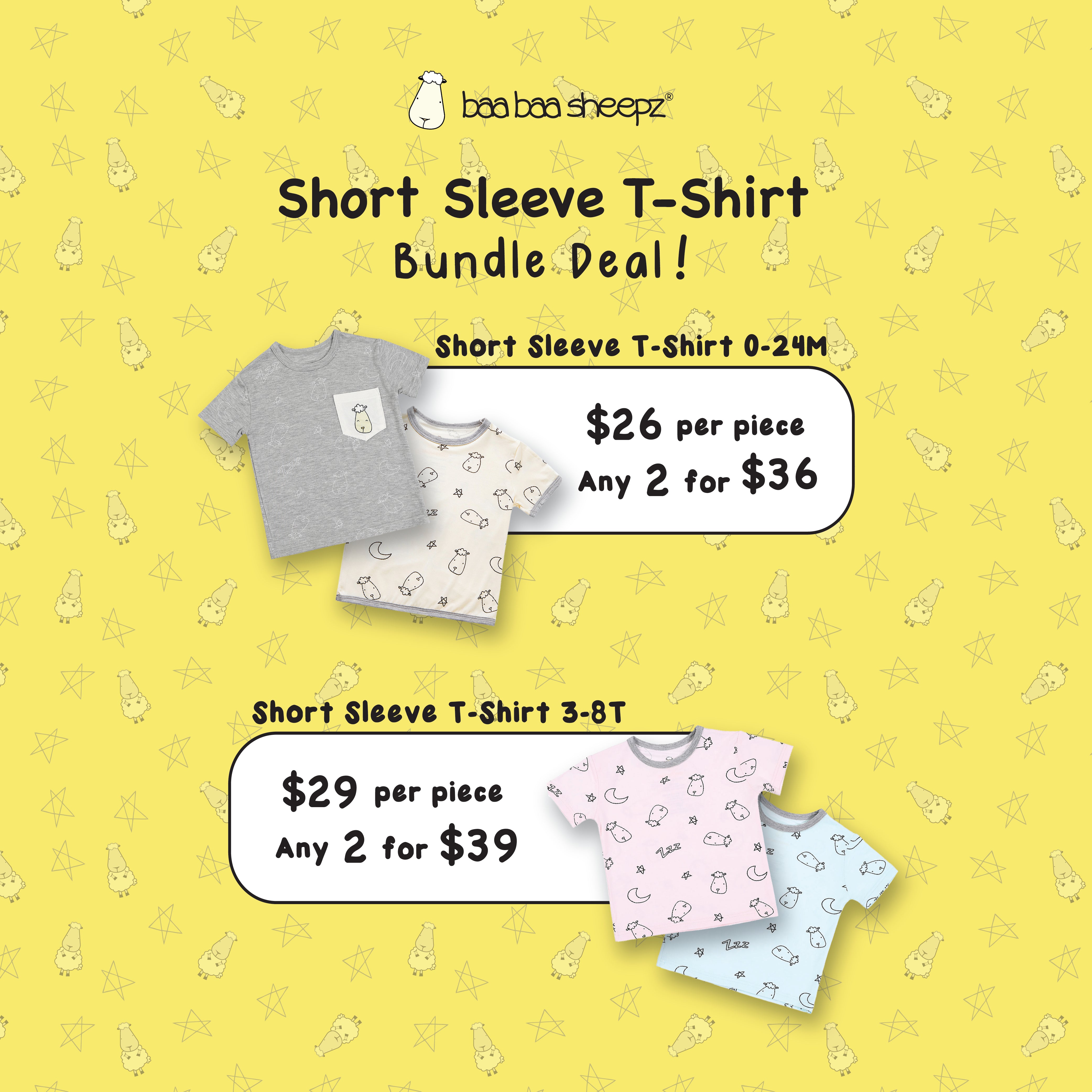 Baa Baa Sheepz Short Sleeve Shirts Bundle of 2