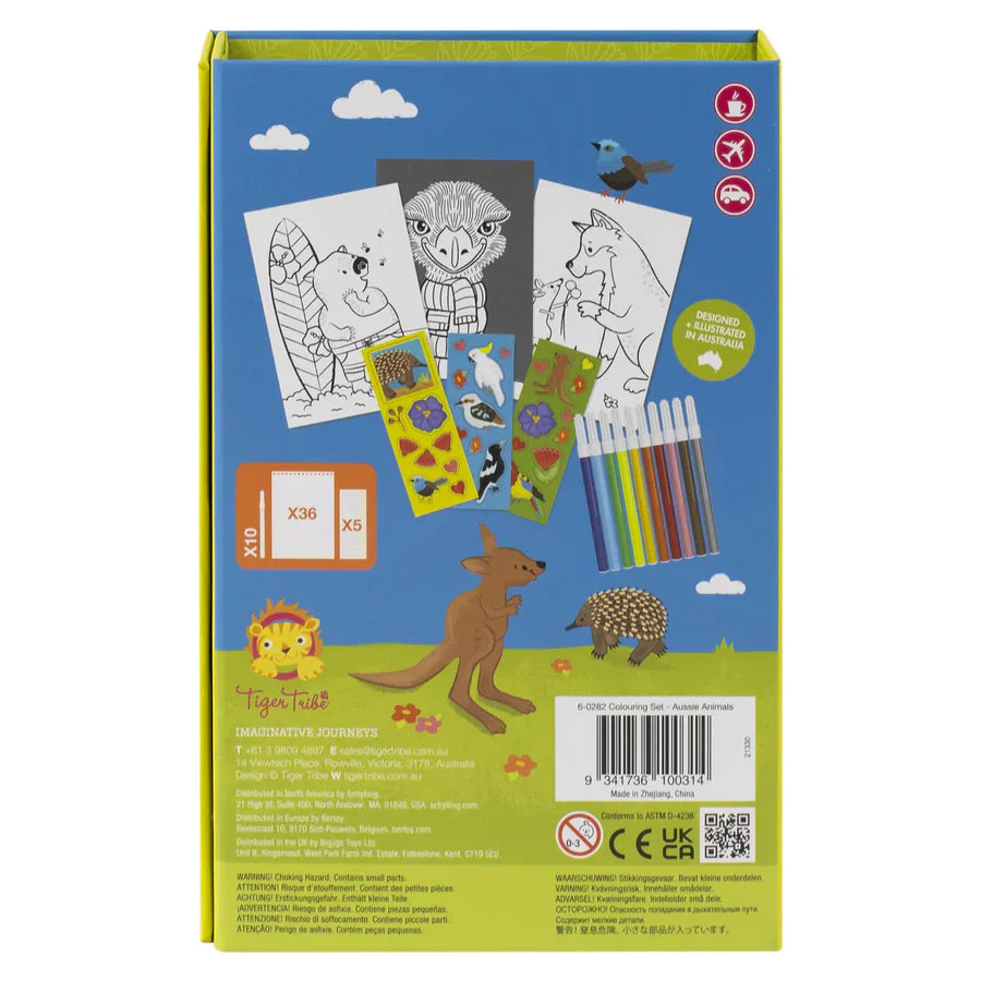 TIGER TRIBE COLOURING SET - AUSSIE ANIMALS