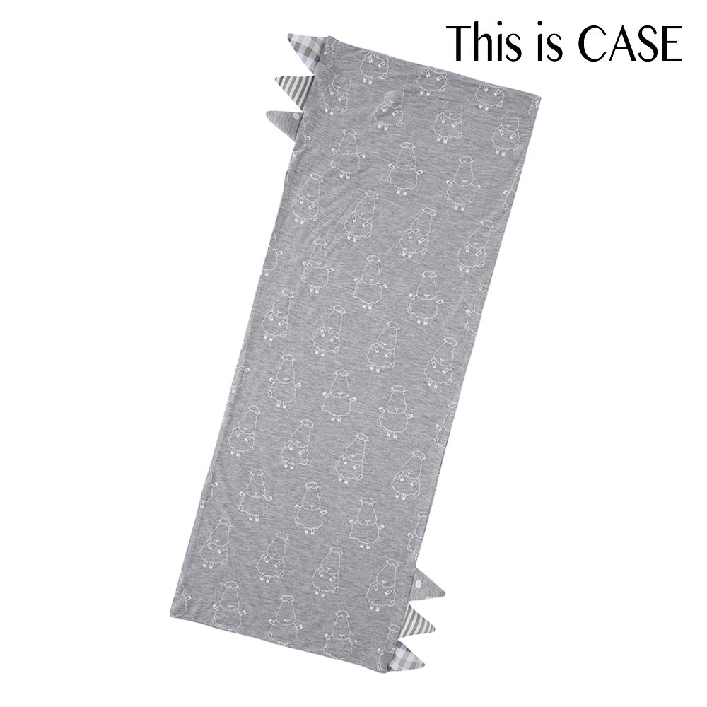 Bed-Time Buddy Case Big Sheepz Grey with Stripe, Polka Dot & Checkers tag Grey - XL