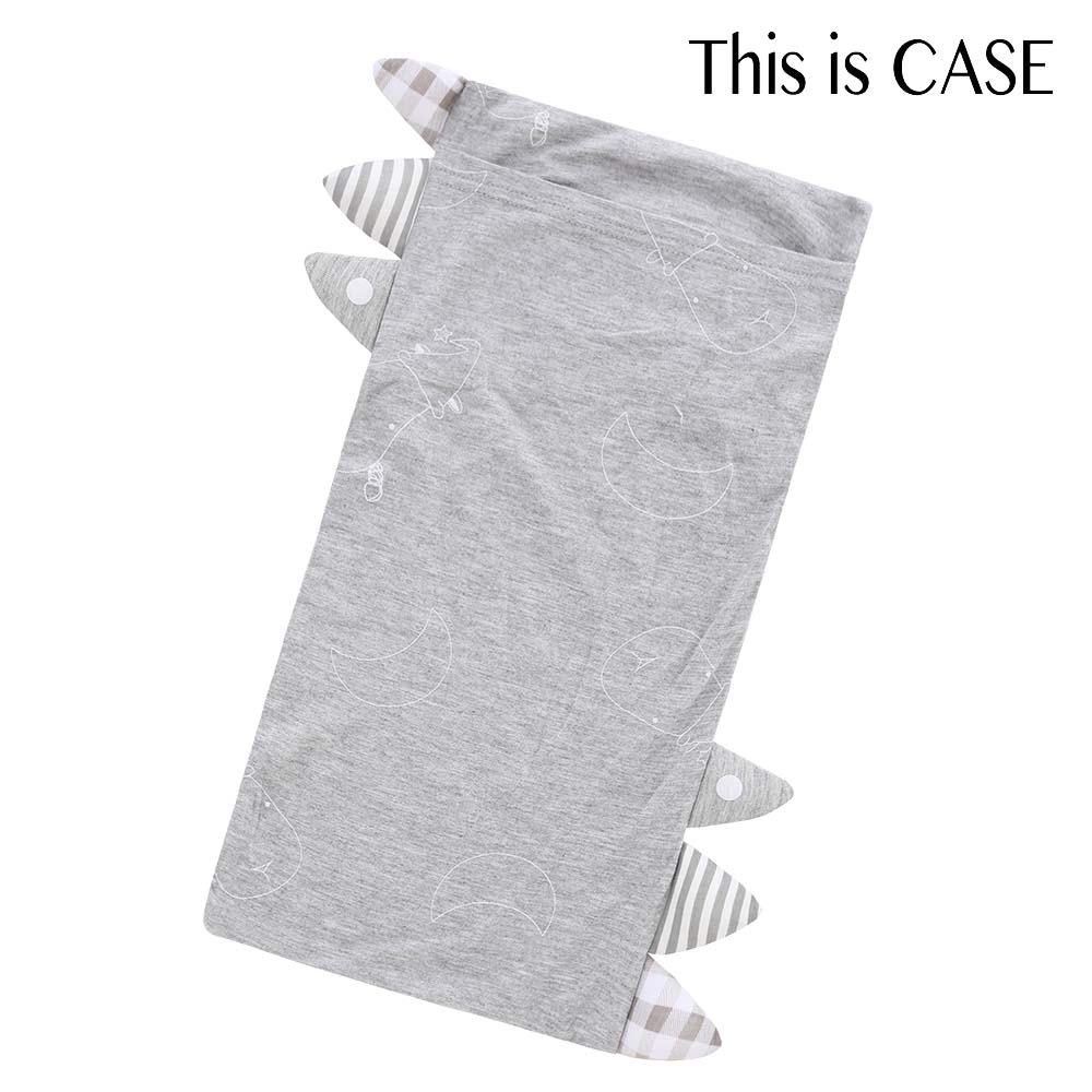 Bed-Time Buddy Case Big Moon & Sheepz Grey with Stripe, Polka Dot & Checkers tag Grey - Small