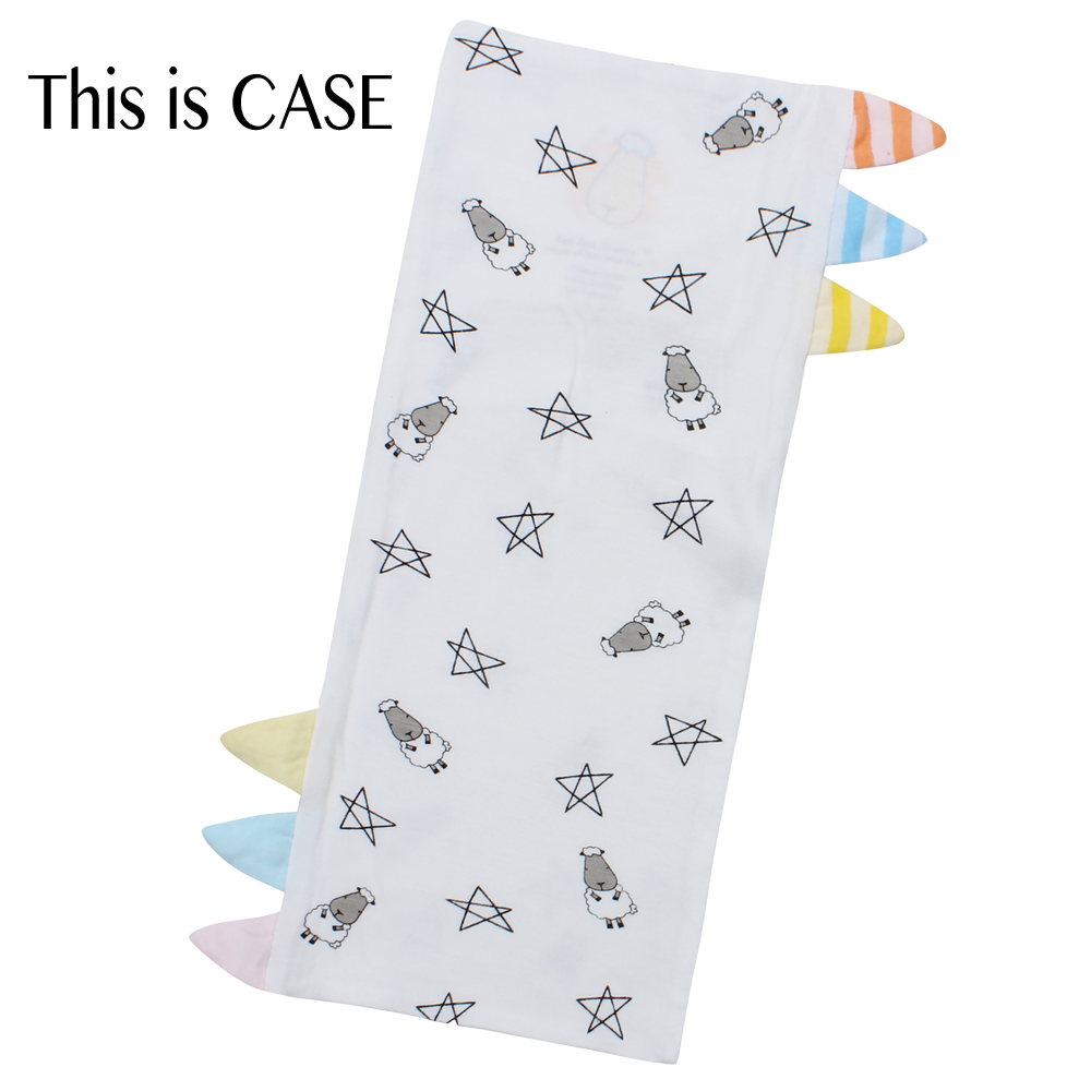 Bed-Time Buddy™ Case Small Star & Sheepz White + Checkers Grey with Stripe tag - Small