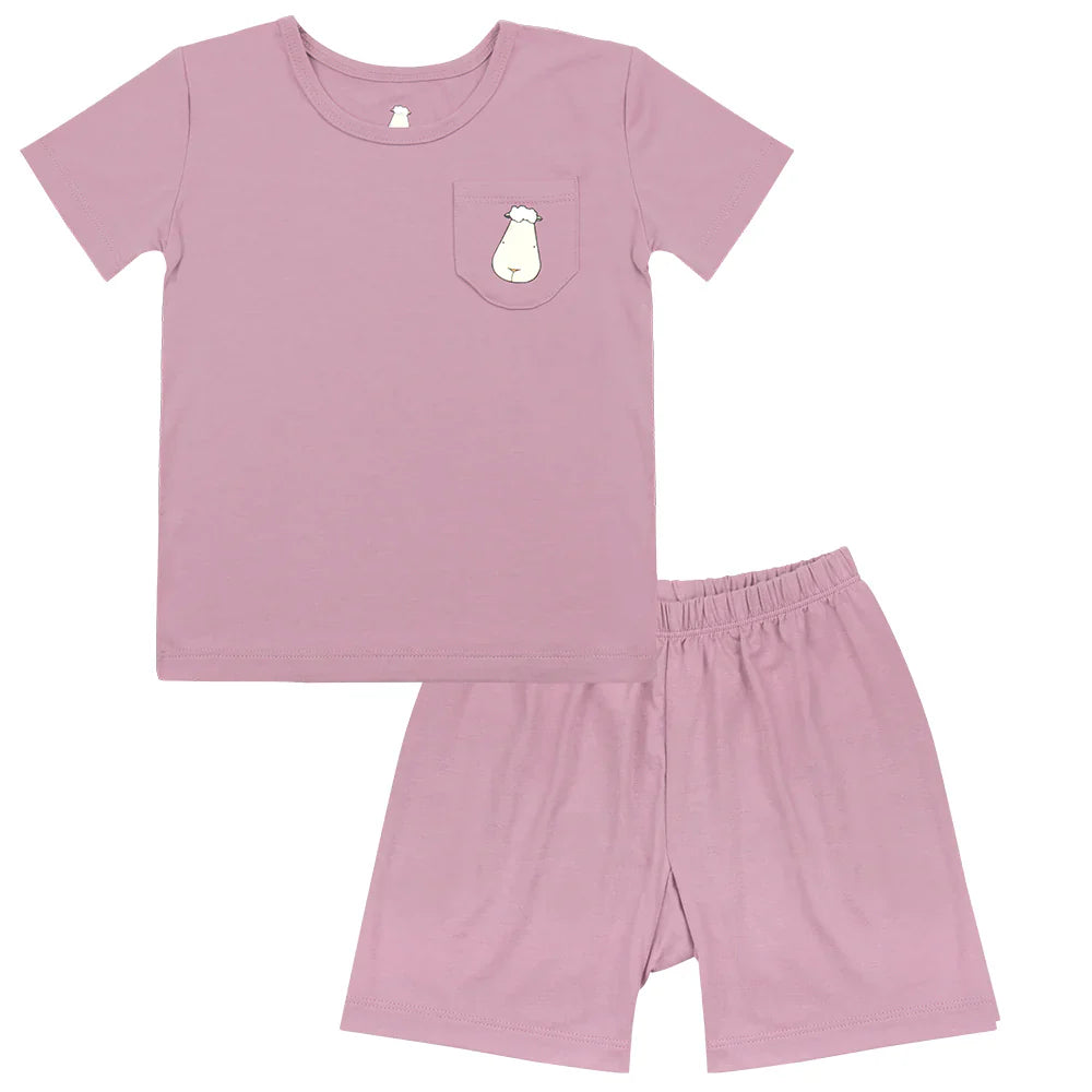 Short Sleeve Shirt Lavender + Shorts Lavender