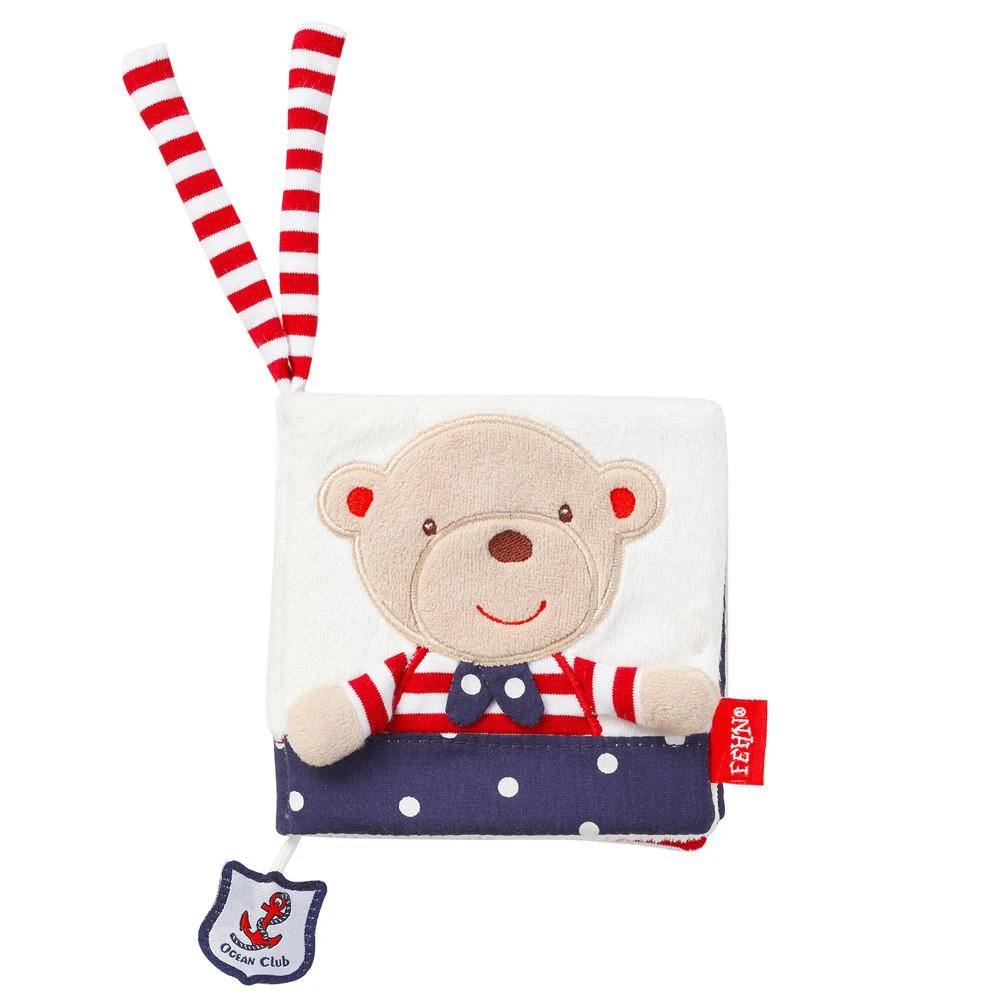 Fehn Soft Toys - Soft Book - Navy Teddy