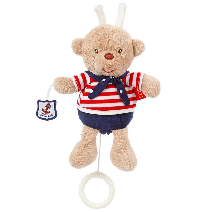 Fehn Soft Toys - Mini Musicals - Navy Teddy