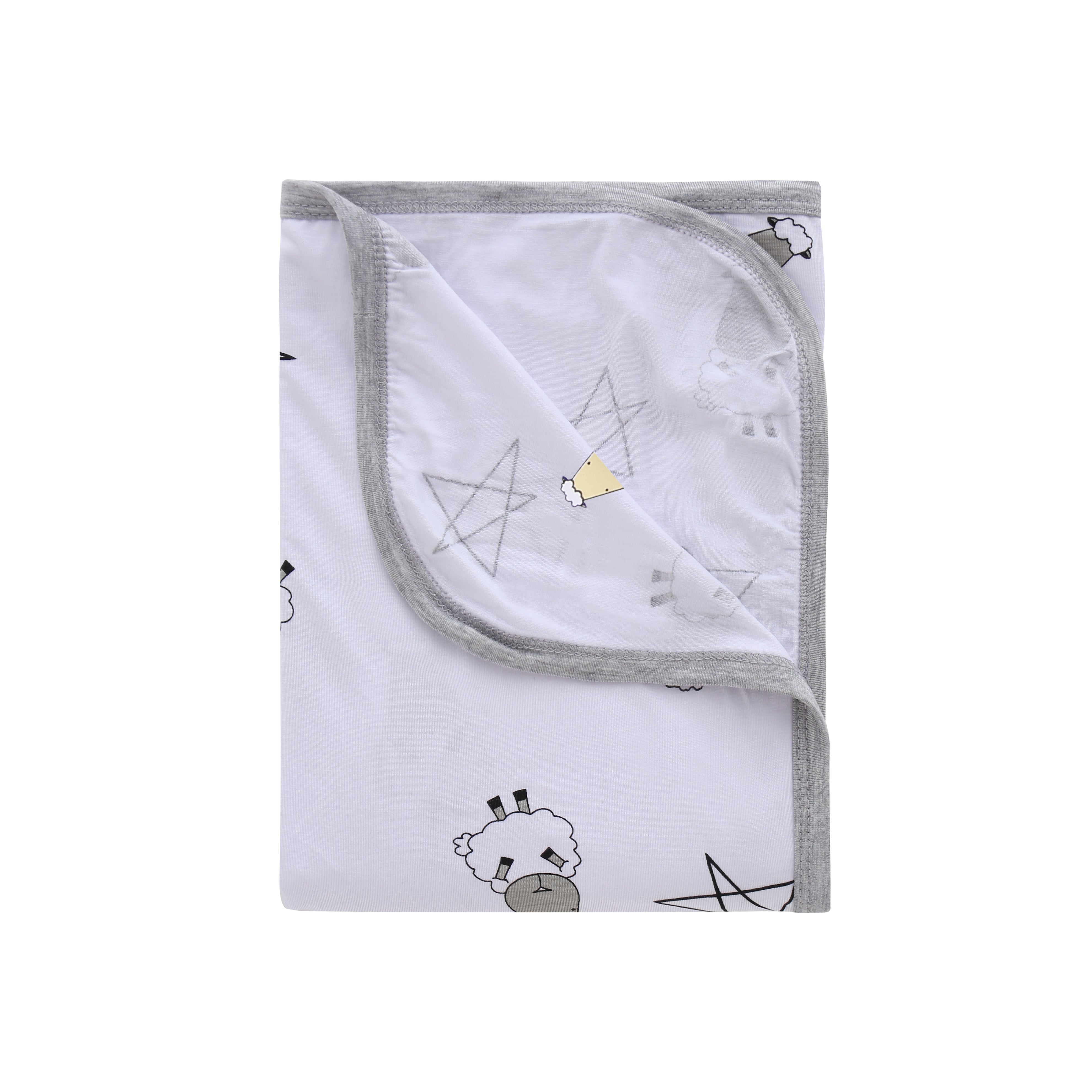 Single Layer Blanket Big Star & Sheepz White - 4T