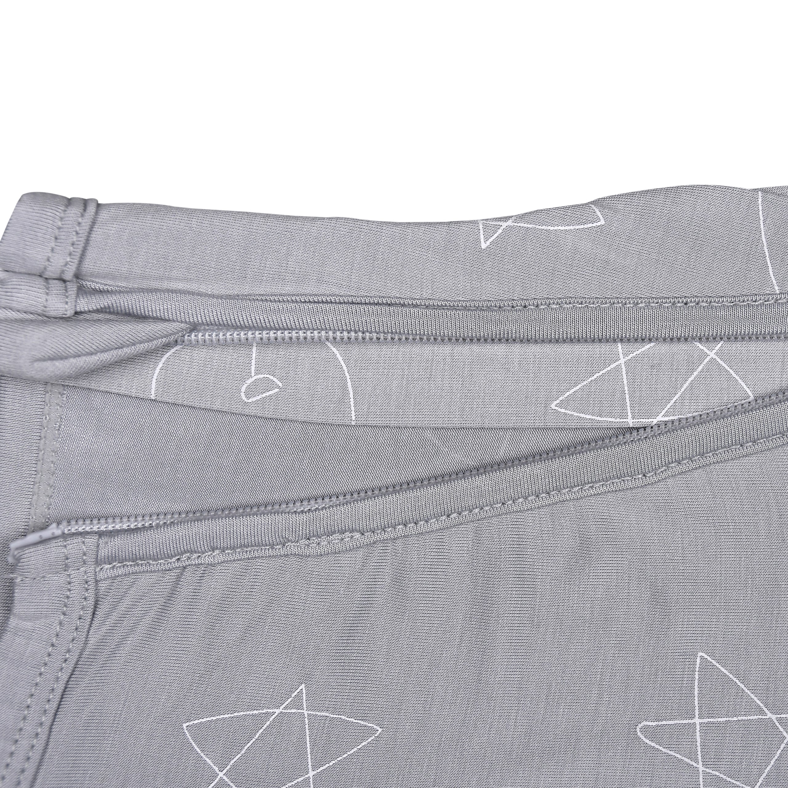 Romper Zip Cute Big Star & Head Grey