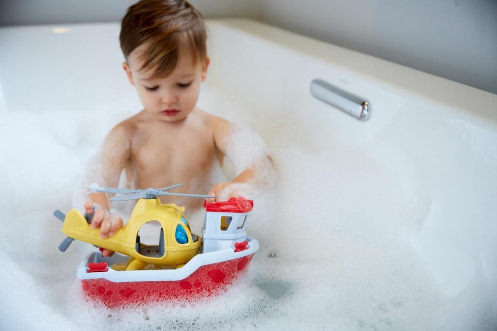 Green Toys Rescue Boat and Helicopter