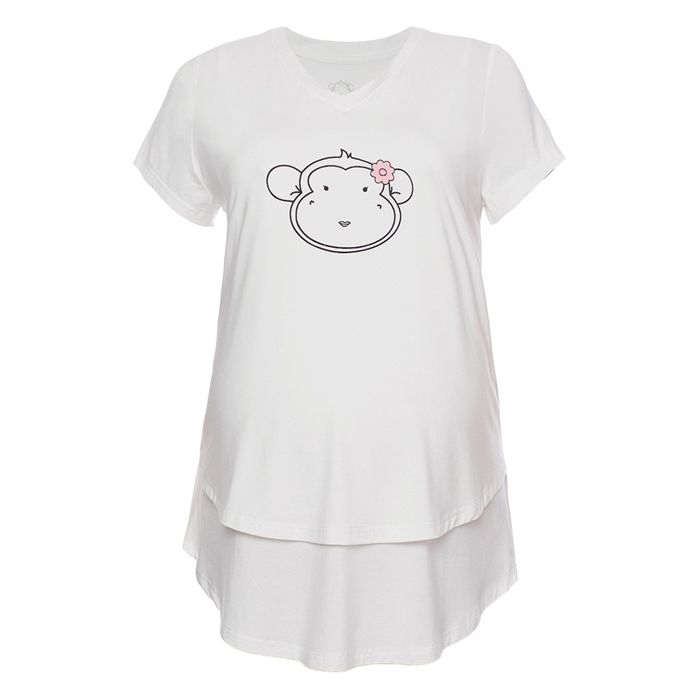 DooDooMooky Maternity & Nursing T-Shirt Doo Doo Mooky Face White