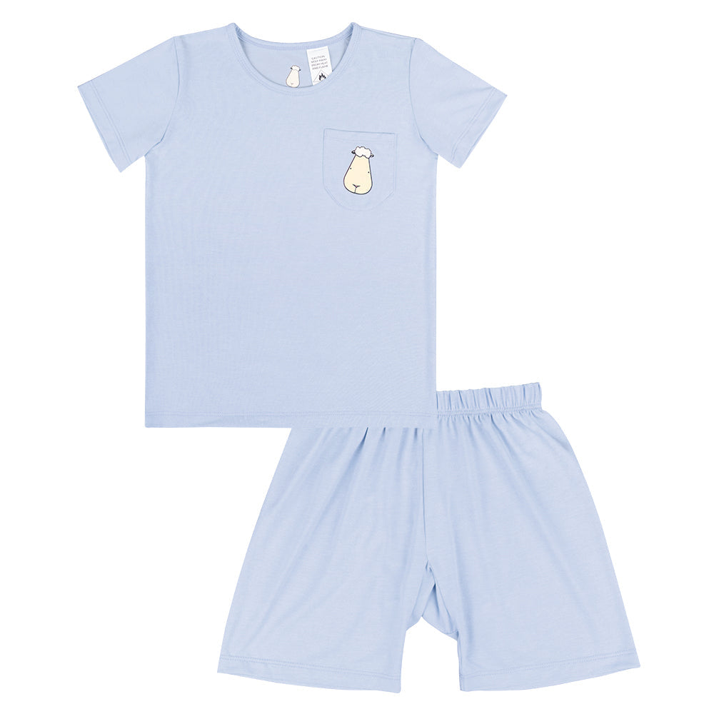 Short Sleeve Shirt Blue + Shorts Blue