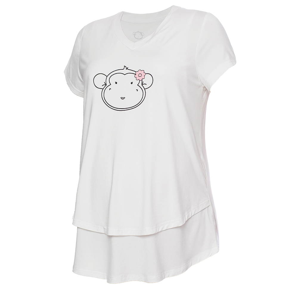 DooDooMooky Maternity & Nursing T-Shirt Doo Doo Mooky Face White