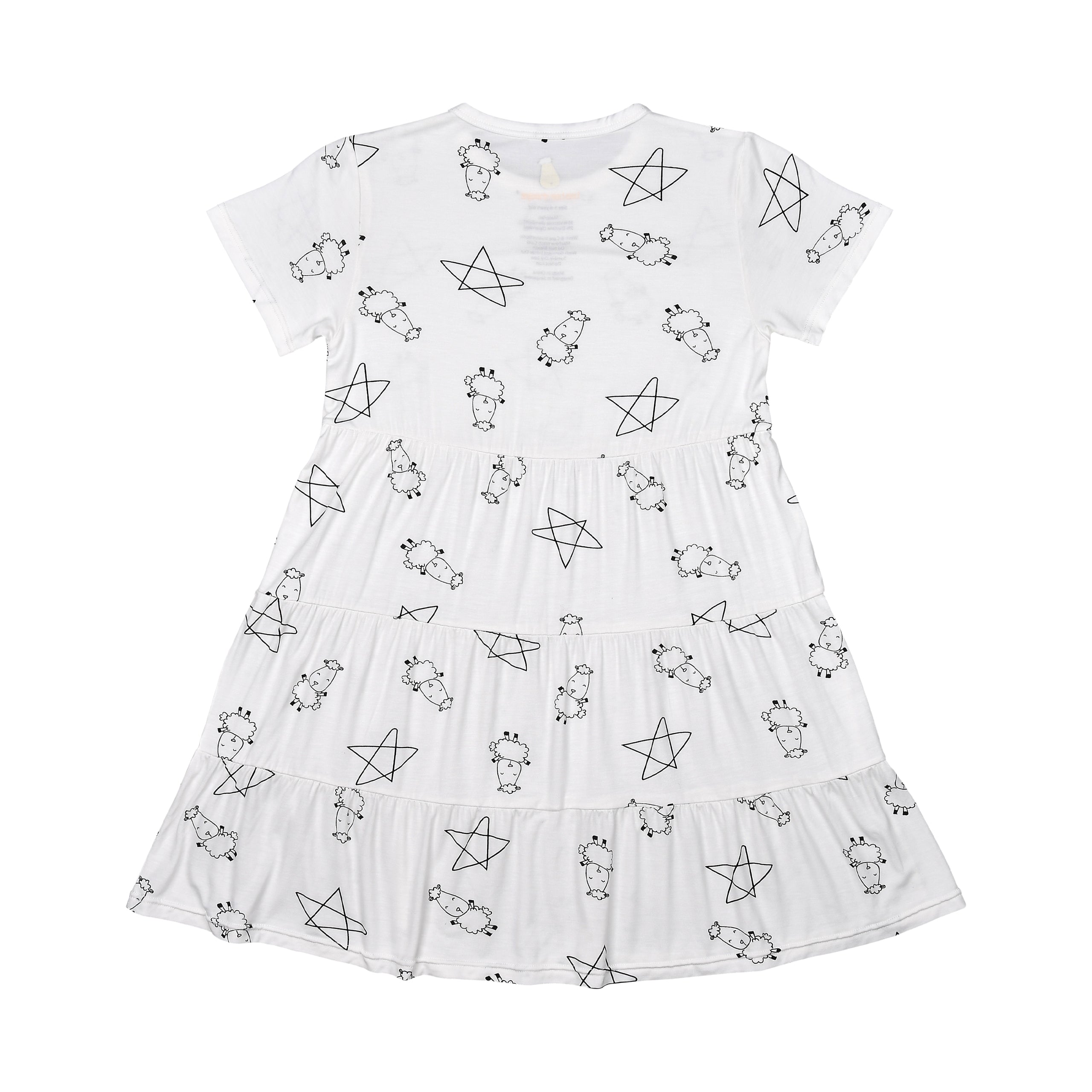 Tiered Dress Cute Big Star & Sheepz White