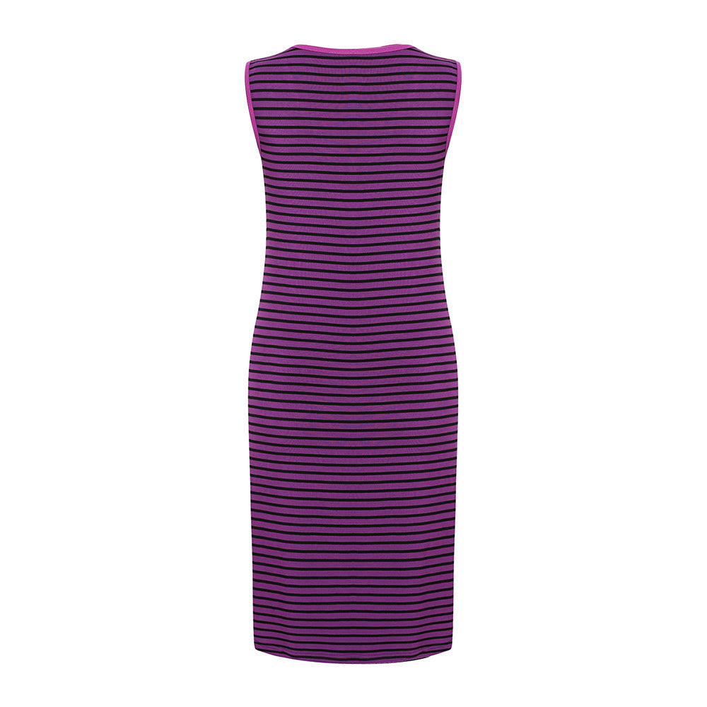 DooDooMooky Maternity & Nursing Sleeveless Dress Violet with Stripe