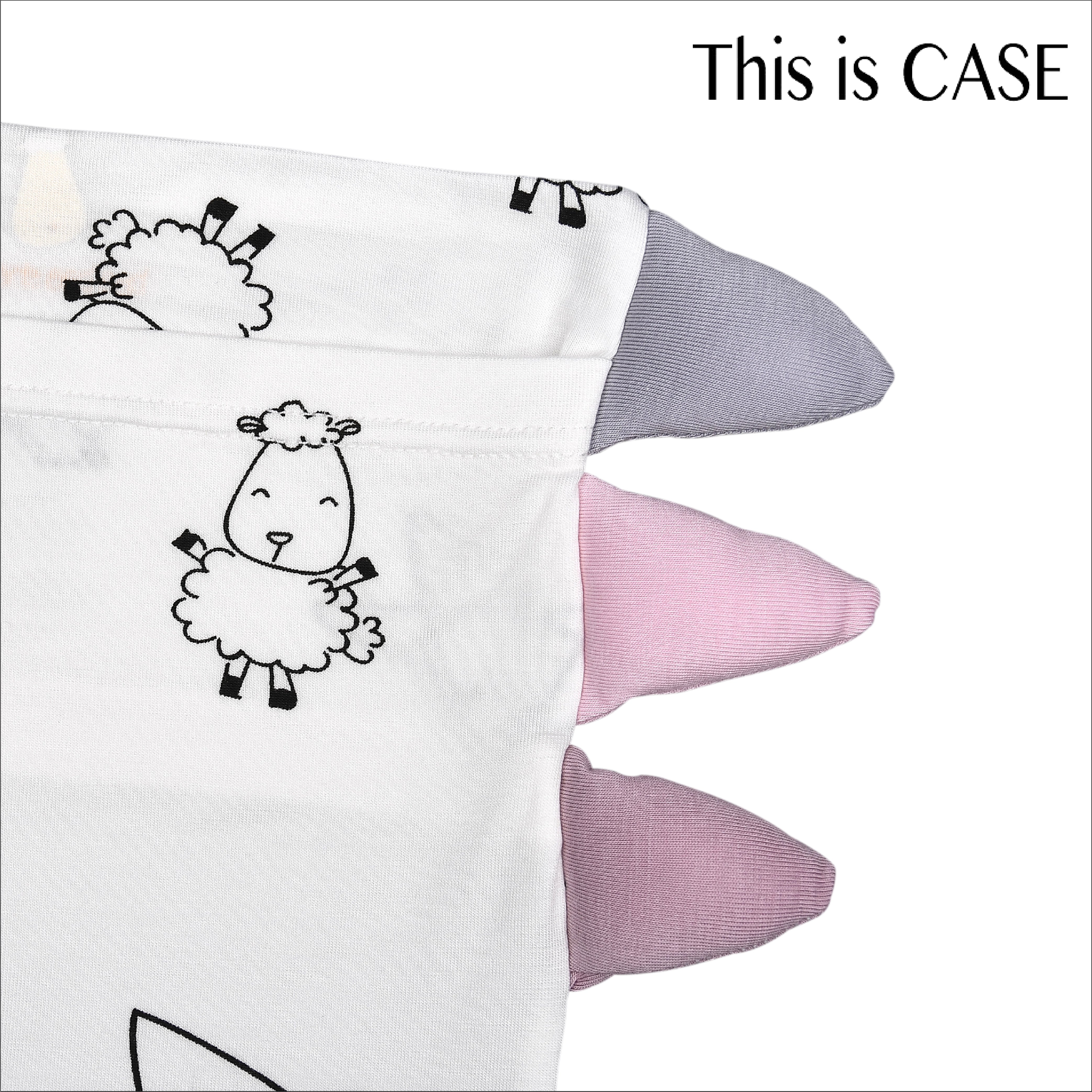 Bed-Time Buddy Case Cute Big Star & Sheepz White with Color tag - Jumbo