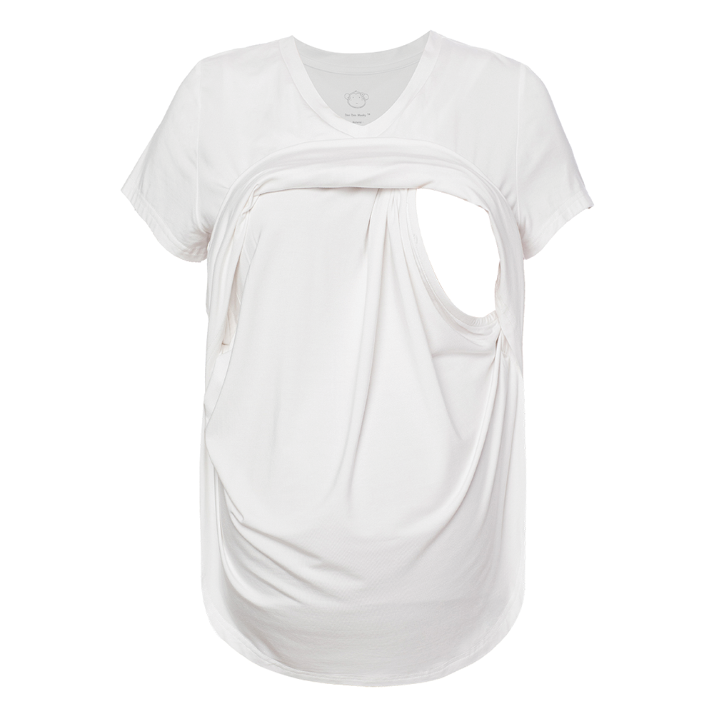 DooDooMooky Maternity & Nursing T-Shirt Doo Doo Mooky Face White