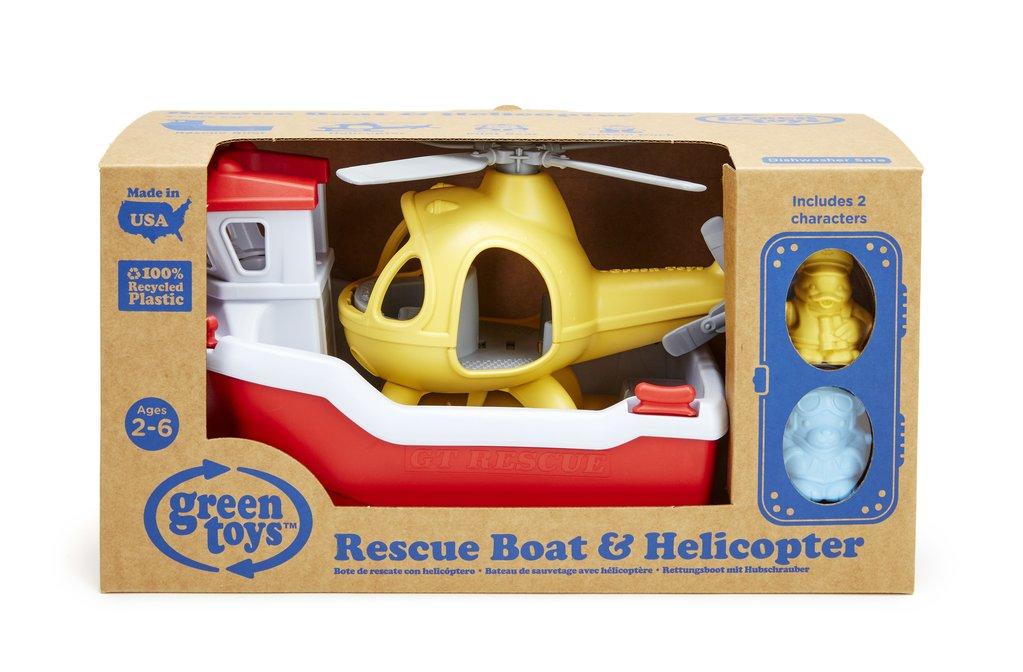 Green Toys Rescue Boat and Helicopter