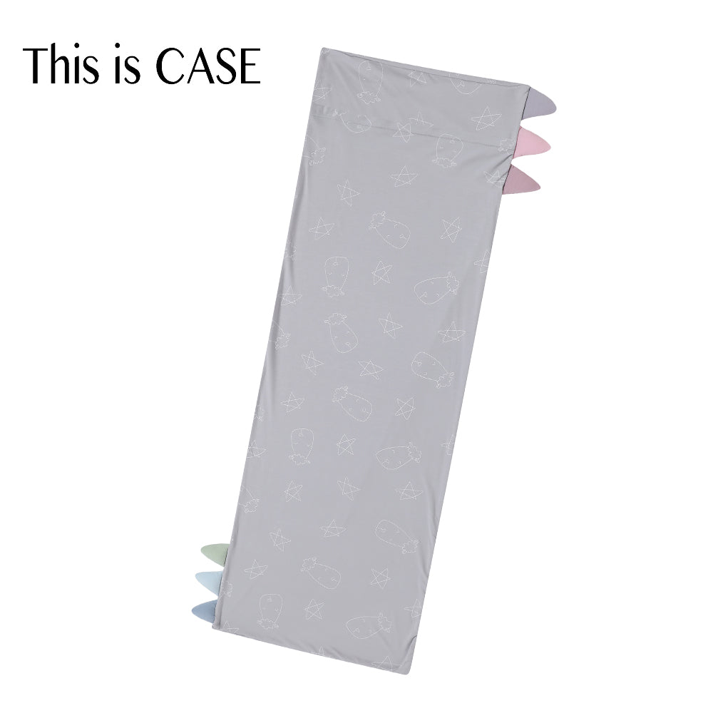 Bed-Time Buddy Case Cute Big Star & Head Grey with Color tag - XL