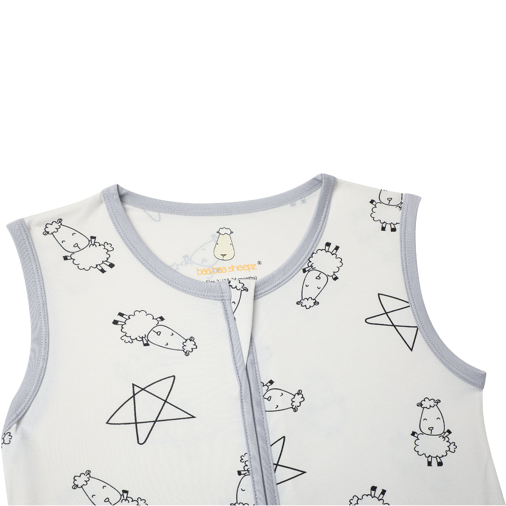 Wearable Blanket Zip Cute Big Star & Sheepz White