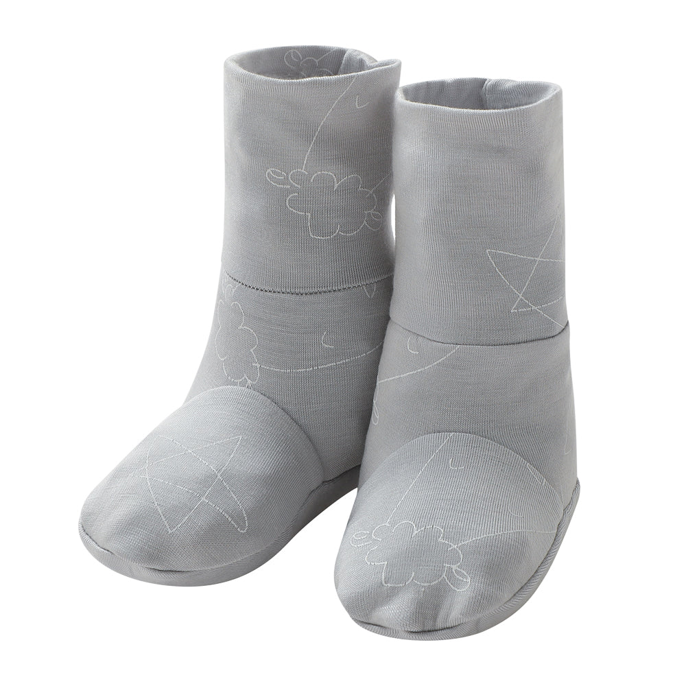 Booties Cute Big Star & Head Grey