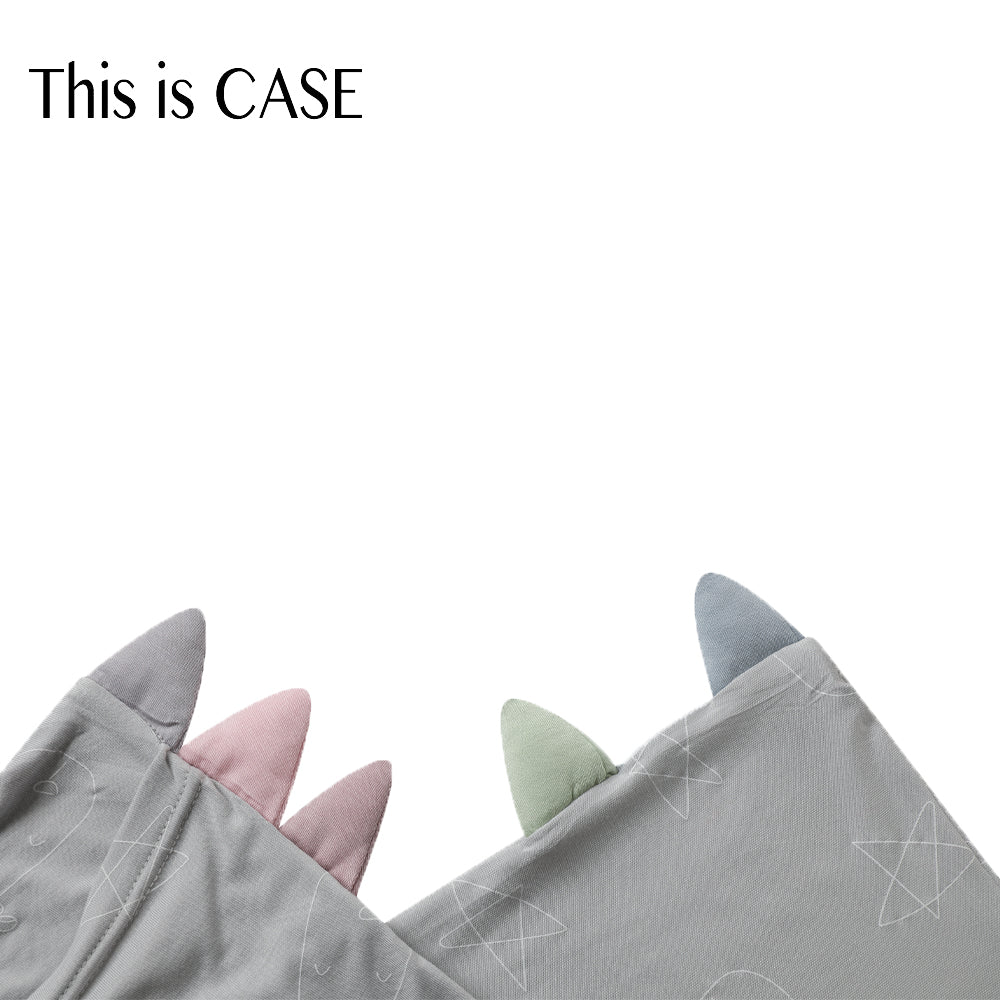 Bed-Time Buddy Case Cute Big Star & Head Grey with Color tag - Jumbo