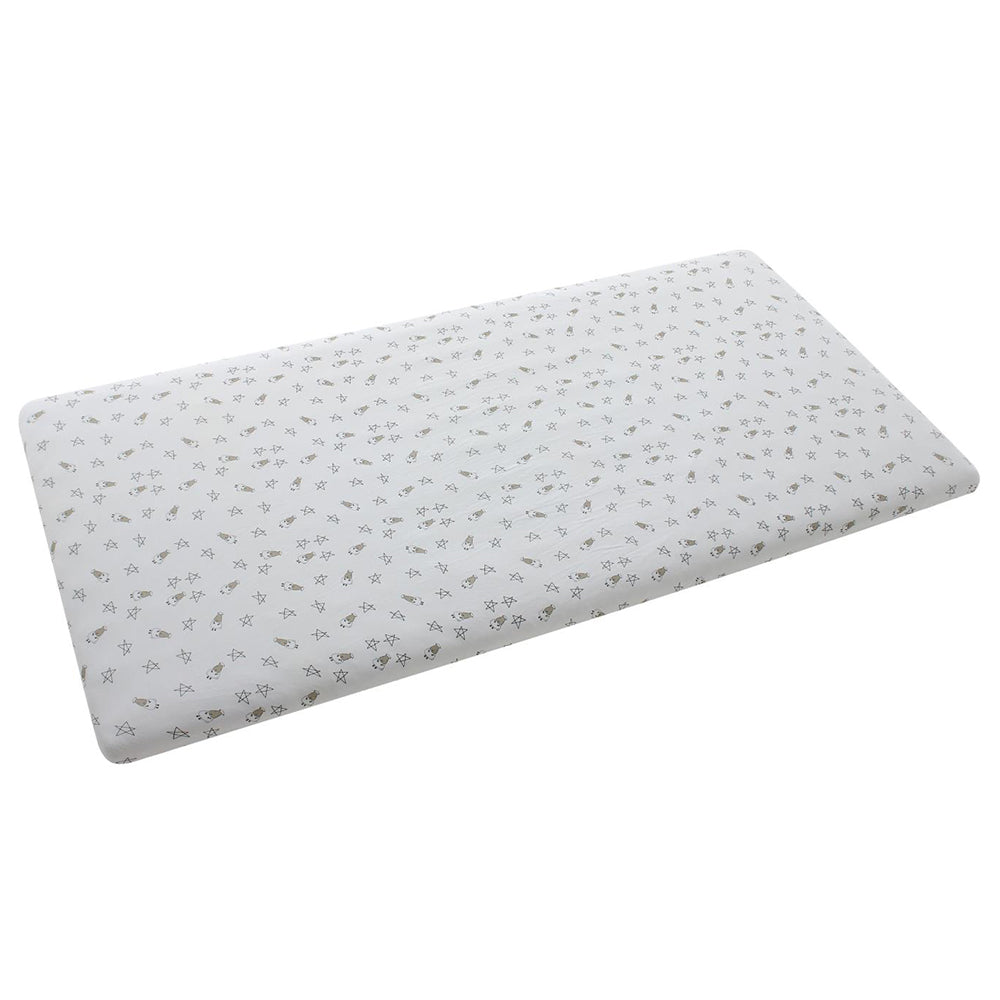 Mattress Sheet White Small Star & Sheepz